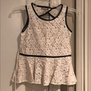 Lace peplum top girls M